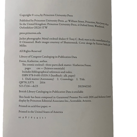 The Cosmic Cocktail Book Three Parts Dark Matter by Katherine Freese Paperback - Picture 8 of 15